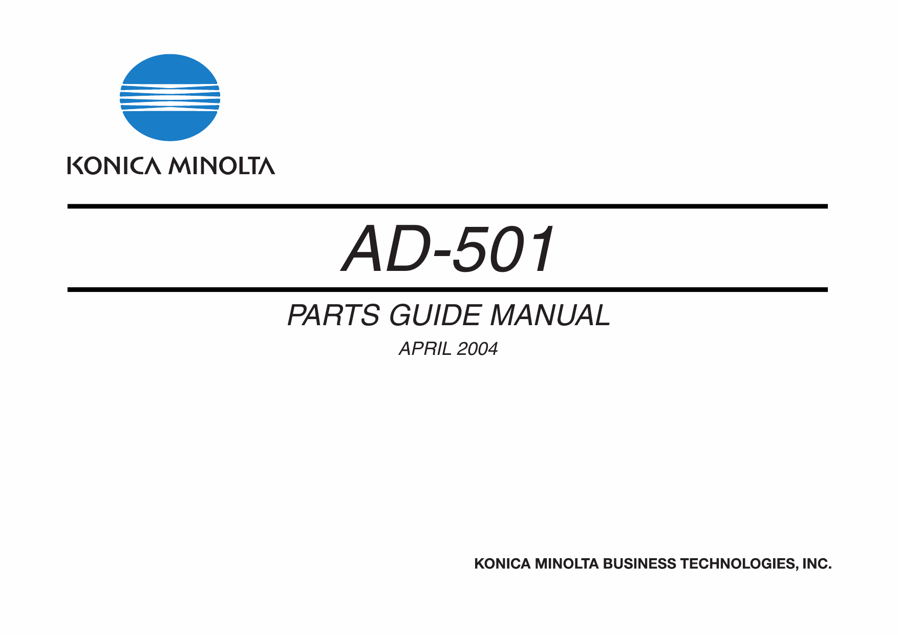 Konica-Minolta Options AD-501 Parts Manual-1